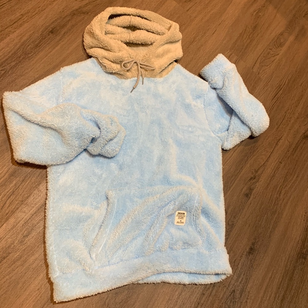 Zaful Drawstring Fuzzy Pullover
